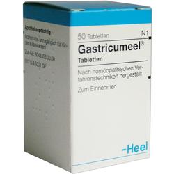 Eine Medikamentenverpackung mit 50 homöopathischen Tabletten von Heel.