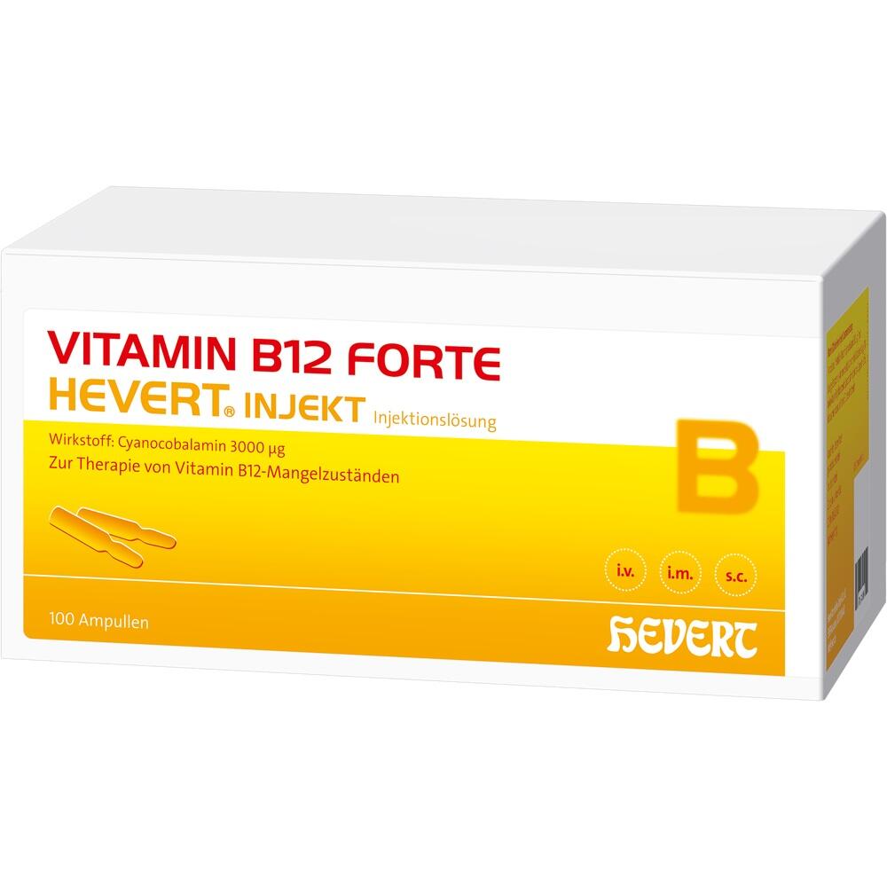 Eine Packung mit Vitamin B12 Ampullen zur Injektion bei Mangelzuständen.